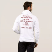 Jezus begon met het prediken van de rood-witte Man Hoodie (Achterkant volledig)