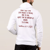 Jezus begon met het prediken van de rood-witte Man Hoodie (Achterkant)