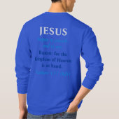JEZUS begon te prediken - Blauw Modern Kerstmis T-shirt (Achterkant)