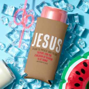 "JEZUS begon te prediken." Matteüs 4:17 - Chocolad Seltzer Blikjeskoeler