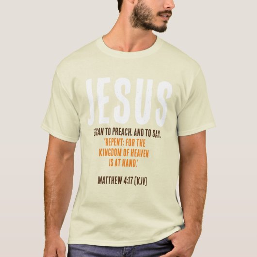 JEZUS begon te prediken. Thanksgiving dag kleuren T-shirt (Voorkant)