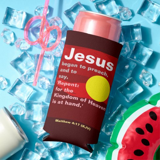 Jezus begon te preken. Matteüs 4:17 Zonsondergang Seltzer Blikjeskoeler (Insitu Zomer)