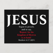 Jezus begon te preken. Matthew 4:17 Briefkaart (Voorkant)