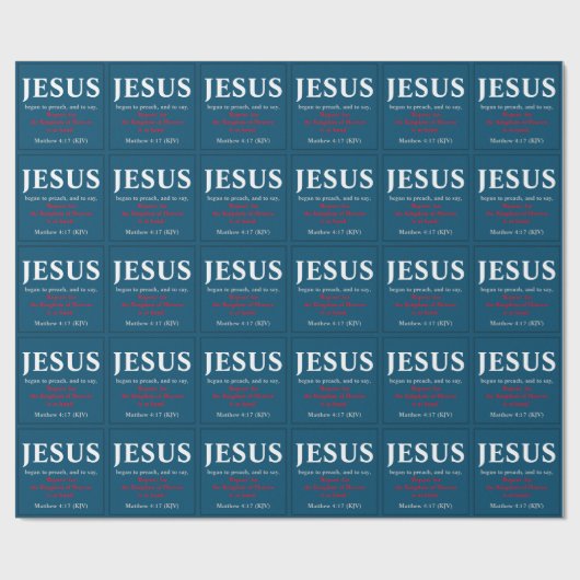 Jezus begon te preken. Matthew 4:17 Cadeaupapier (Vlak)