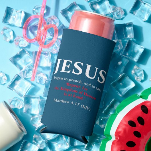 Jezus begon te preken. Matthew 4:17 Seltzer Blikjeskoeler (Insitu Zomer)