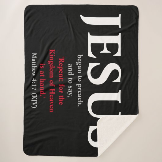 Jezus begon te preken. Matthew 4:17 Sherpa Deken (Voorkant)