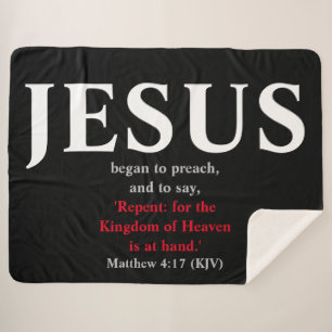 Jezus begon te preken. Matthew 4:17 Sherpa Deken
