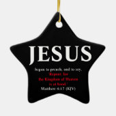 Jezus begon te preken. Matthew 4:17 Star Keramisch Ornament (Achterkant)