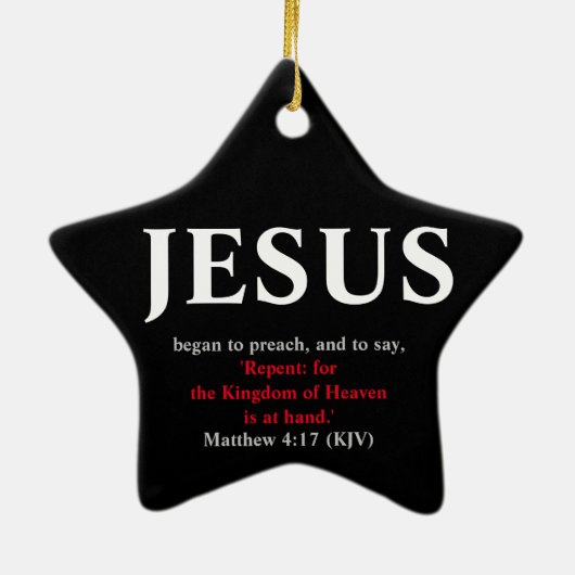 Jezus begon te preken. Matthew 4:17 Star Keramisch Ornament (Achterkant)