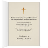 Jezus Begrafenis Sympathie Heilige Kaart Dank u (Binnen (Rechts))