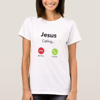 Jezus belde inkomend telefoontje voor Christelijk T-shirt