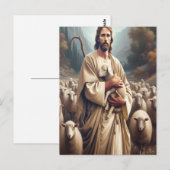 Jezus beschermt zijn geliefde schapen briefkaart (Voorkant / Achterkant)