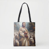 Jezus beschermt zijn geliefde schapen tote bag (Voorkant)