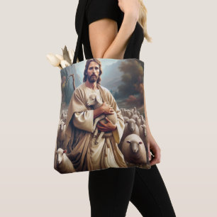 Jezus beschermt zijn geliefde schapen tote bag