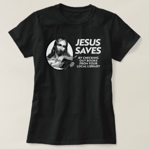 Jezus bespaart tijd voor het lezen van verboden bo t-shirt