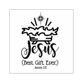 JEZUS BESTE CADEAU OOIT Geboorte Schrift Kerstmis Rubberstempel (Afrduk)