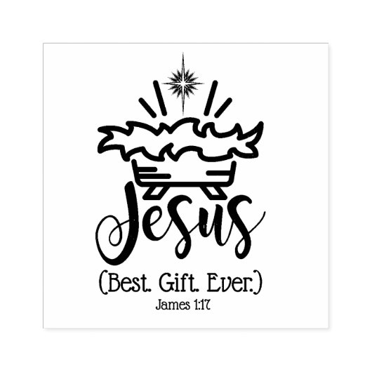JEZUS BESTE CADEAU OOIT Geboorte Schrift Kerstmis Rubberstempel (Afrduk)