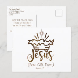 JEZUS BESTE CADEAU OOIT Kerstmis Geboorte Schrift Feestdagenkaart