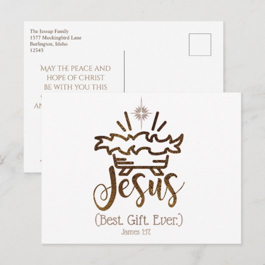 JEZUS BESTE CADEAU OOIT Kerstmis Geboorte Schrift Feestdagenkaart (Voorkant / Achterkant)