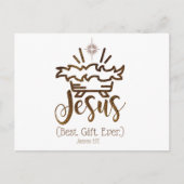 JEZUS BESTE CADEAU OOIT Kerstmis Geboorte Schrift Feestdagenkaart (Voorkant)