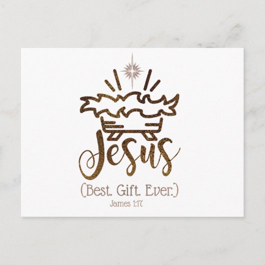 JEZUS BESTE CADEAU OOIT Kerstmis Geboorte Schrift Feestdagenkaart (Voorkant)