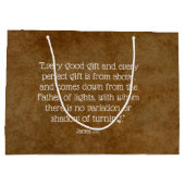 JEZUS BESTE CADEAU OOIT Kerstmis Schrift Brons Groot Cadeauzakje (Achterkant)