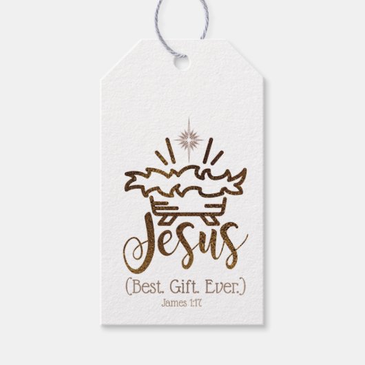 JEZUS BESTE CADEAU OOIT Kerstmis Schrift Cadeaulabel (Voorkant)