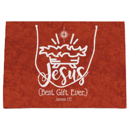 JEZUS BESTE CADEAU OOIT Kerstmis Schrift Rood Groot Cadeauzakje