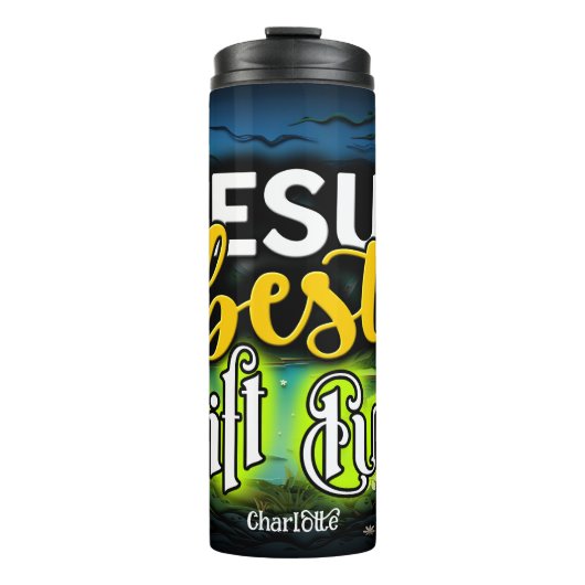 Jezus: Beste geschenk ooit gloeiend Thermosbeker (Voorkant)