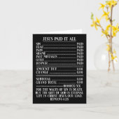 Jezus betaalde alles en ontving Christelijke bijbe Kaart (Gele Bloem)