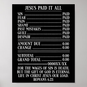 Jezus betaalde alles en ontving Christelijke bijbe Poster