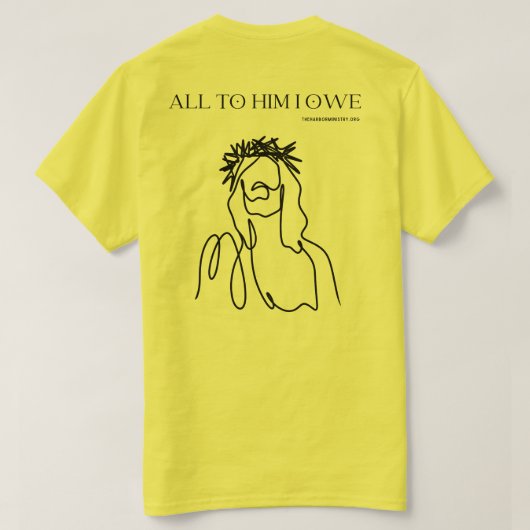 Jezus betaalde alles, zwart T-shirt met print (Design achterkant)