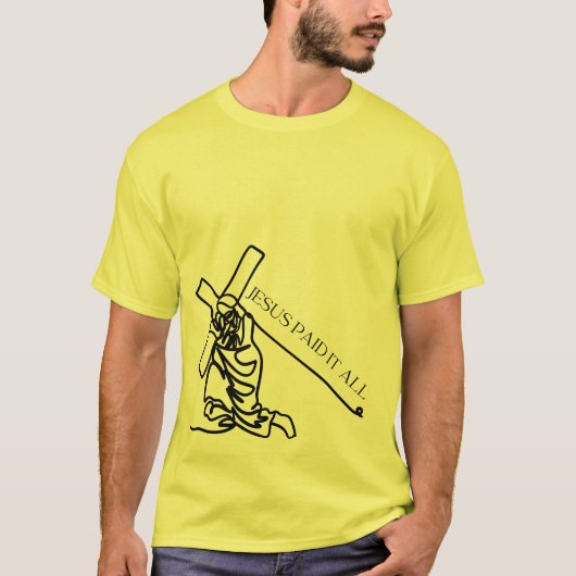 Jezus betaalde alles, zwart T-shirt met print (Voorkant)