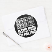 Jezus betaalde de volledige prijs Bijbel vers Ronde Sticker (Envelop)