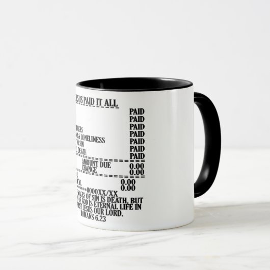 Jezus betaalde het alle Mok (Voorkant rechts)