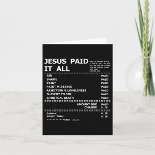 Jezus betaalde het allemaal Christelijk Cross God  Kaart