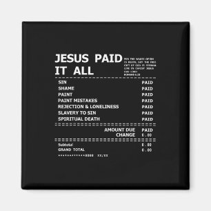 Jezus betaalde het allemaal Christelijk Cross God Magneet