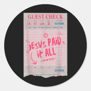 Jezus betaalde het allemaal grappige Christelijke Ronde Sticker