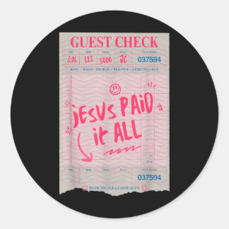 Jezus betaalde het allemaal grappige Christelijke Ronde Sticker