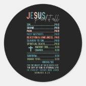 Jezus betaalde het allemaal om de Christelijke roo Ronde Sticker (Voorkant)