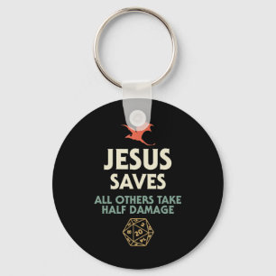 Jezus bewaart DM Dragon D20 Dice Gift RPG Role Pla Sleutelhanger