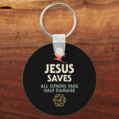 Jezus bewaart DM Dragon D20 Dice Gift RPG Role Pla Sleutelhanger (Voorkant)