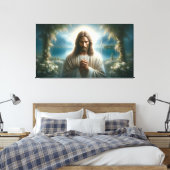 Jezus bidden canvas afdruk (Insitu (Slaapkamer))