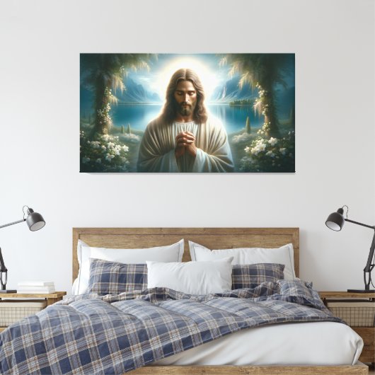 Jezus bidden canvas afdruk (Insitu (Slaapkamer))