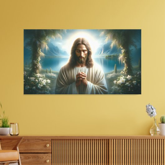 Jezus bidden canvas afdruk (Insitu (Woonkamer))