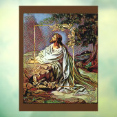 Jezus Bidden in de tuin Venster Cling Raamsticker (Vel 3)