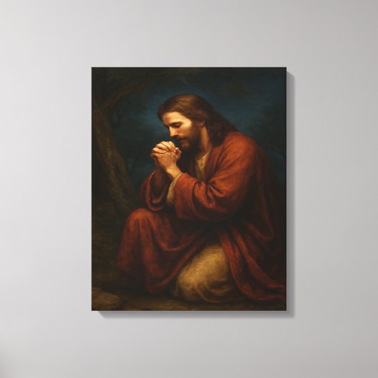 Jezus Bidden in Gethsemane™ LDS Canvas Muurkunst (Voorkant)