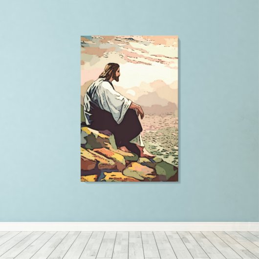 Jezus Bidden voor Jeruzalem Canvas Afdruk (Insitu (Houten vloer))