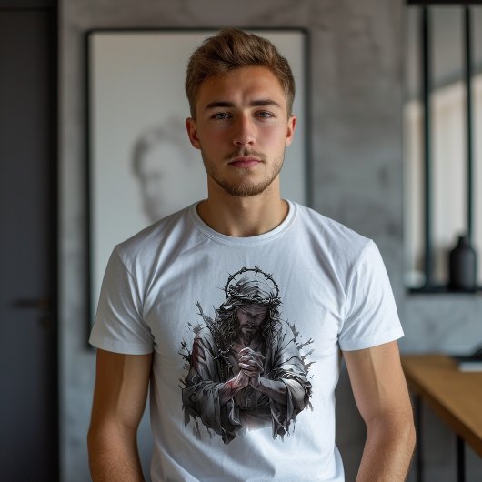 Jezus Biddend Geloof T-shirt