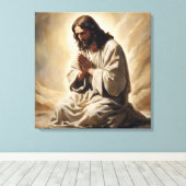 Jezus bidt canvas afdruk (Insitu (Houten vloer))